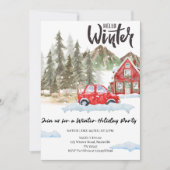 Hello Winter Holiday party -Snowflake Winter Party 招待状 (正面)