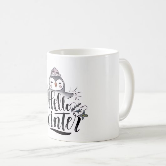 Hello Winter Penguin Mug コーヒーマグカップ (正面右)