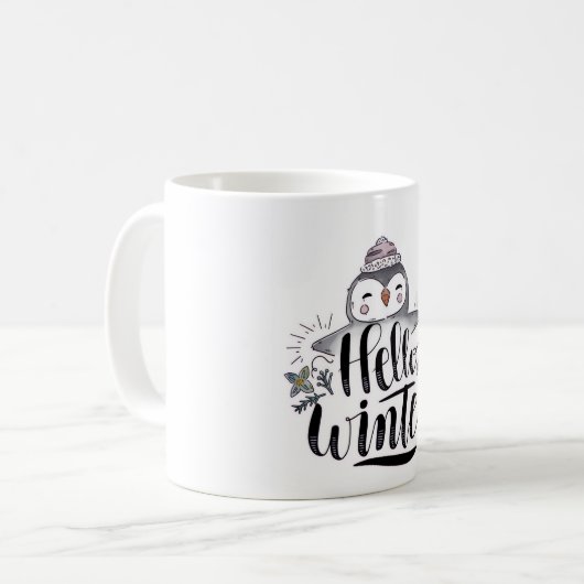 Hello Winter Penguin Mug コーヒーマグカップ (正面左)
