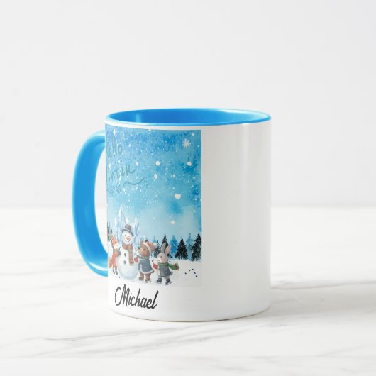 Hello Winter Personalized Mug マグカップ (正面左)
