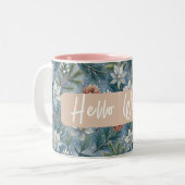 Hello Winter Pines & Flowers ツートーンマグカップ (正面左)
