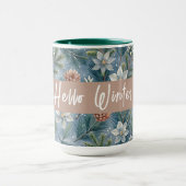 Hello Winter Pines & Flowers マグカップ (中央)