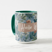 Hello Winter Pines & Flowers マグカップ (正面左)