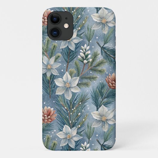 Hello Winter Pines & Flowers Case-Mate iPhoneケース (裏面)