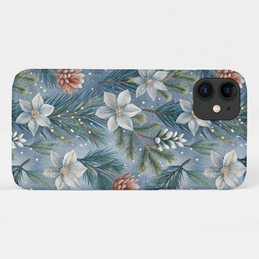 Hello Winter Pines & Flowers Case-Mate iPhoneケース (裏面(横))
