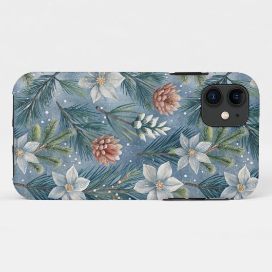 Hello Winter Pines & Flowers Case-Mate iPhoneケース (裏面(横))