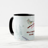 Hello Winter Season マグカップ – あったかホットココアと雪の季節 (正面左)
