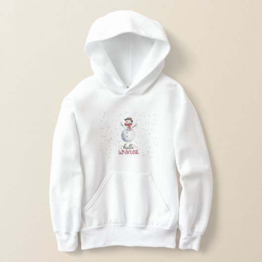 "Hello Winter" Snowman Girls sweat shirt (レイダウン)