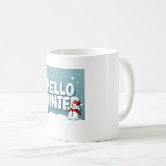 Hello Winter Snowman Mug コーヒーマグカップ (正面右)