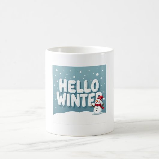 Hello Winter Snowman Mug コーヒーマグカップ (中央)