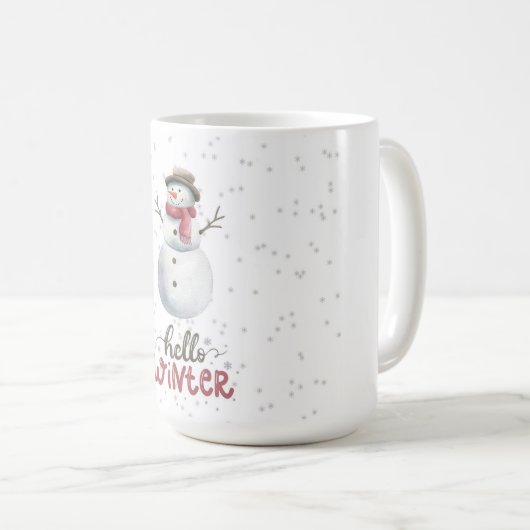 "Hello Winter" Snowman mug コーヒーマグカップ (正面右)