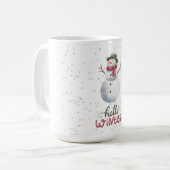 "Hello Winter" Snowman mug コーヒーマグカップ (正面左)