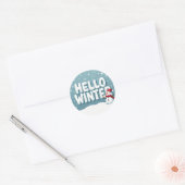 Hello Winter Snowman Sticker ラウンドシール (封筒)