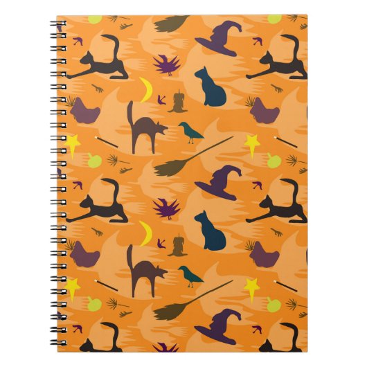 Hello Witch – シームレスなハロウィーンパターン。 ノートブック (正面)