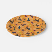 Hello Witch – シームレスなハロウィーンパターン。 ペーパープレート (アングル)