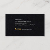 Hello With モダン & 5ミニマル photo Layout Black 名刺 (裏面)