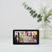 Hello With モダン & 5ミニマル photo Layout Black 名刺 (スタンド正面)