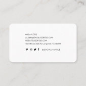 Hello With モダン & 5ミニマル photo Layout Peach 名刺 (裏面)