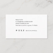 Hello With モダン & 5ミニマル photo Layout Pink 名刺 (裏面)