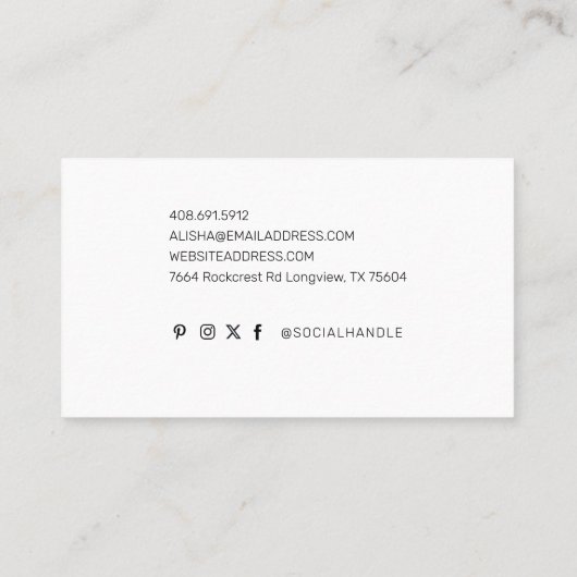 Hello With モダン & 5ミニマル photo Layout Pink 名刺 (裏面)