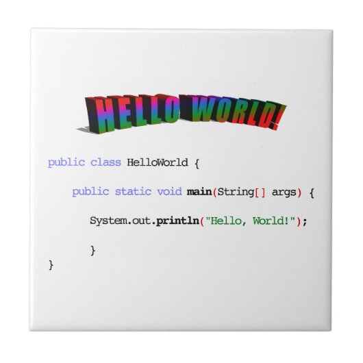Hello Worldギークgreeting Java タイル (正面)