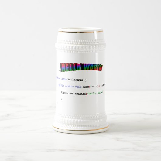 Hello Worldギークgreeting Java ビールジョッキ (中央)