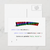 Hello Worldギークgreeting Java ポストカード (正面/裏面)