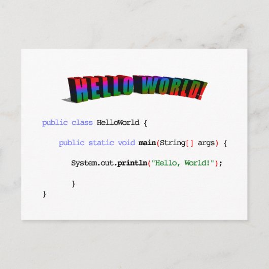 Hello Worldギークgreeting Java ポストカード (正面)