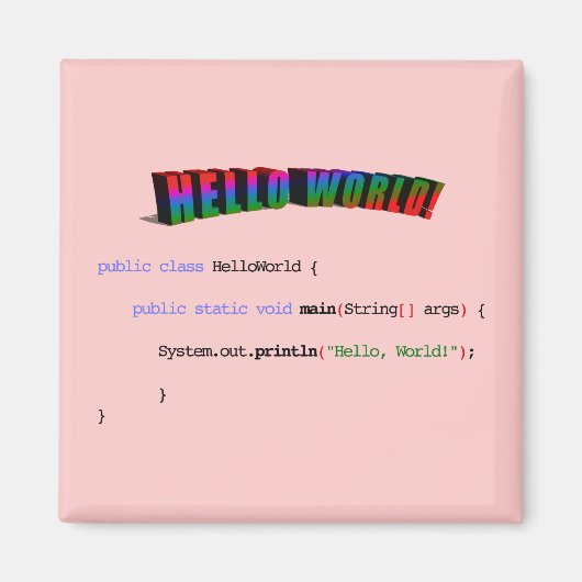 Hello Worldギークgreeting Java マグネット (正面)