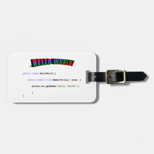 Hello Worldギークgreeting Java ラゲッジタグ (正面横)