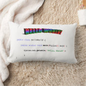 Hello Worldギークgreeting Java ランバークッション (ブランケット)