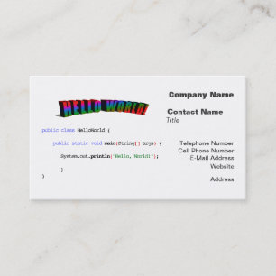 Hello Worldギークgreeting Java 名刺
