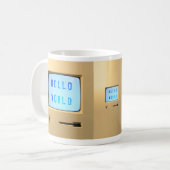 Hello Worldパーソナルコンピュータ コーヒーマグカップ (正面左)