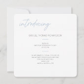 'Hello World'ピンクスクリプト – ベビー発表カード (裏面)