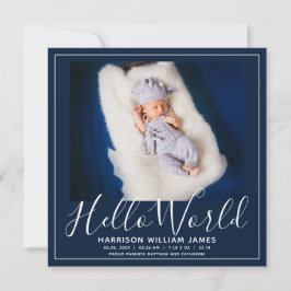 Hello Worldフォトベビー発表 招待状