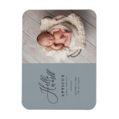 Hello world写真数々のジオメトモダンリ+スクリプト マグネット (縦)