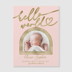 Hello World おしゃれアーチフレーム 誕生報告