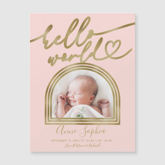 Hello World おしゃれアーチフレーム 誕生報告 (正面)