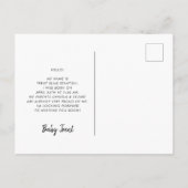 Hello world モダン birth announcement写真 ポストカード (裏面)