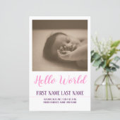 Hello World – 写真と一緒に誕生のお知らせ (スタンド正面)