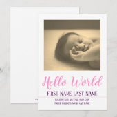 Hello World – 写真と一緒に誕生のお知らせ (正面/裏面)