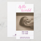 Hello World – 写真と一緒に誕生のお知らせ (正面/裏面)
