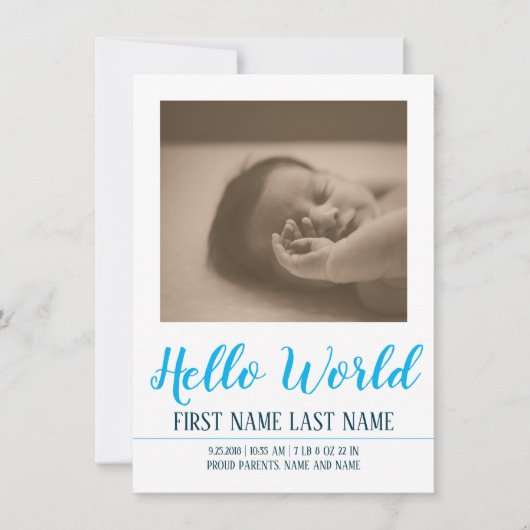 Hello World – 写真と一緒に誕生のお知らせ (正面)