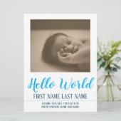Hello World – 写真と一緒に誕生のお知らせ (スタンド正面)