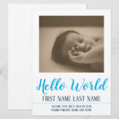 Hello World – 写真と一緒に誕生のお知らせ (正面/裏面)