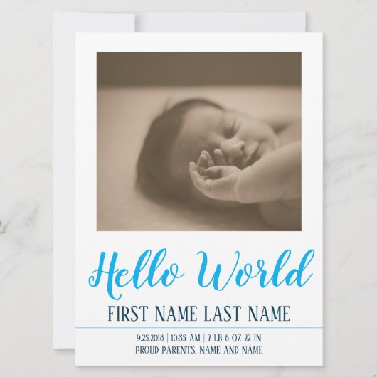 Hello World – 写真と一緒に誕生のお知らせ (正面)
