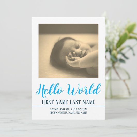 Hello World – 写真と一緒に誕生のお知らせ (スタンド正面)