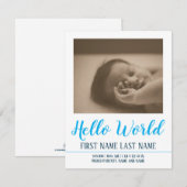Hello World – 写真と一緒に誕生のお知らせ (正面/裏面)