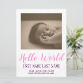 Hello World – 写真と一緒に誕生のお知らせ (スタンド正面)