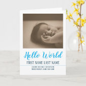 Hello World – 写真と一緒に誕生のお知らせ カード (黄色い花)